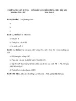 Đề khảo sát chất lượng giữa học kì 1 môn Toán lớp 9 năm học 2016-2017 – Trường THCS Tô Hoàng