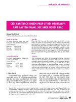 Giới hạn trách nhiệm pháp lý đối với hành vi xâm hại tính mạng, sức khỏe người khác