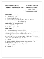 Đề kiểm tra học kì 1 môn Toán lớp 6 năm học 2015-2016 – Trường PT DTBT THCS Sơn Long