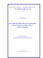 Hoàn thiện hệ thống kiểm soát nội bộ trong quản lý nhân sự tại tổng công ty mạng lưới viettel  