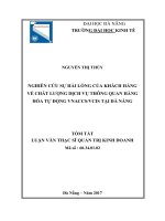 Nghiên cứu sự hài lòng của khách hàng về chất lượng dịch vụ thông quan hàng hóa tự động VNACCSVCIS tại Đà Nẵng