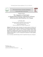 Sự thích ứng của cá nhân với thay đổi tổ chức: Khám phá các nhân tố phản ánh sự sẵn sàng thay đổi của cá nhân