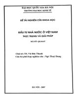 Đầu tư nhà nước ở Việt Nam thực trạng và giải pháp : Đề tài NCKH. QK.04.07