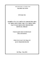 Nghiên cứu các nhân tố ảnh hưởng đến sự thỏa mãn công việc của nhân viên tại Ủy ban nhân dân thành phố Buôn Ma Thuột