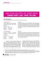 Vận dụng nguyên tắc công bằng trong pháp Luật Thuế tài sản