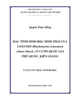 Đặc tính sinh học sinh thái của loài sim (rhodomyrtus tomentosa (aiton) hassk ) ở vườn quốc gia phú quốc, kiên giang  