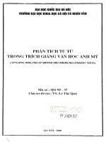 Phân tích tu từ trong trích giảng văn học Anh Mỹ :stylistic analysis of British and American literary texts : Đề tài NCKH. QT.99.11