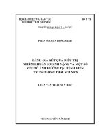 Đánh giá kết quả điều trị nhiễm khuẩn sơ sinh nặng và một số yếu tố ảnh hưởng tại bệnh viện trung ương thái nguyên 