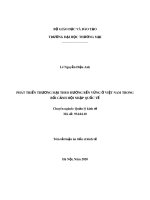 Tóm tắt luận án Tiến sĩ Kinh tế: Phát triển thương mại theo hướng bền vững ở Việt Nam trong bối cảnh hội nhập quốc tế