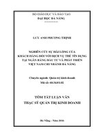 Nghiên cứu sự hài lòng của khách hàng đối với dịch vụ thẻ tín dụng tại Ngân hàng Đầu tƣ và Phát triển Việt Nam – Chi nhánh Đà Nẵng