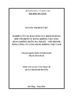 Nghiên cứu sự hài lòng của khách hàng đối với dịch vụ hàng không tại Cảng hàng không Buôn Ma Thuột – Chi nhánh Tổng công ty Cảng hàng không Việt Nam