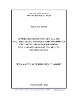Quản lý bồi dưỡng năng lực dạy học theo định hướng giáo dục stem cho giáo viên các trường trung học phổ thông tỉnh hà giang nhằm đáp ứng yêu cầu đổi mới giáo dục 