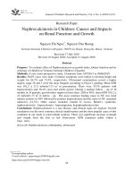 Vôi hóa thận ở trẻ em: Nguyên nhân, ảnh hưởng chức năng thận và sự phát triển thể chất