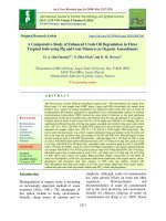 A comparative study of enhanced crude oil degradation in three tropical soils using pig and goat manures as organic amendments