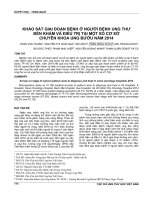 Khảo sát giai đoạn bệnh ở người bệnh ung thư đến khám và điều trị tại một số cơ sở chuyên khoa ung bướu năm 2014