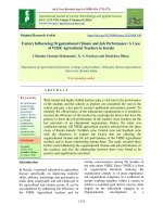 Factors influencing organizational climate and job performance: A case of VHSE agricultural teachers in Kerala