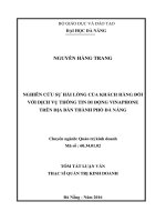 Nghiên cứu sự hài lòng của khách hàng đối với dịch vụ thông tin di động Vinaphone trên địa bàn thành phố Đà Nẵng