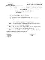 Quyết định về việc ban hành Quy chế chi tiêu nội bộ trong đảng ủy