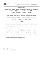 Thực trạng và một số yếu tố liên quan đến tuân thủ điều trị ở trẻ HIV/AIDS tại phòng khám ngoại trú Bệnh viện Nhi Trung ương