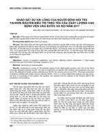 Khảo sát sự hài lòng của người bệnh nội trú tại đơn nguyên điều trị theo yêu cầu chất lượng cao Bệnh viện Ung Bướu Hà Nội năm 2017