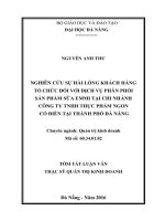 Nghiên cứu sự hài lòng của khách hàng tổ chức đối với dịch vụ phân phối sản phẩm sữa Emmi của chi nhánh công ty TNHH Thực Phẩm Ngon Cổ Điển tại thành phố Đà Nẵng