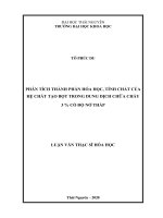Phân tích thành phần hóa học, tính chất của hệ chất tạo bọt trong dung dịch chữa cháy 3% có độ nở thấp 