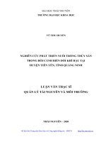 Nghiên cứu phát triển nuôi trồng thủy sản trong bối cảnh biến đổi khí hậu tại huyện tiên yên, tỉnh quảng ninh 