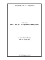 Tiêu luận môn lịch sử lý luận báo chí Việt Nam