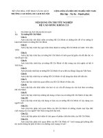 NỘI DUNG ÔN THI TỐT NGHIỆP HỆ CAO ĐẲNG . NGÀNH QUẢN TRỊ KHÁCH SẠN