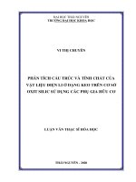 Phân tích cấu trúc và tính chất của vật liệu điện li ở dạng keo trên cơ sở oxit silic sử dụng các phụ gia hữu cơ 