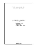 ĐỀ CƯƠNG CHI TIẾT HỌC PHẦN CHỮ NÔM- Dùng cho: Đại học Văn học