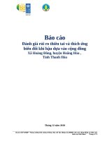 BÁO CÁO Đánh giá rủi ro thiên tai và thích ứng biến đổi khí hậu dựa vào cộng đồng Xã Hoàng Đông, huyện Hoằng Hóa , Tỉnh Thanh Hóa