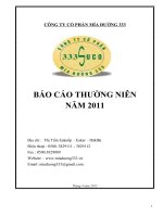 CÔNG TY CỔ PHẦN MÍA ĐƯỜNG 333 BÁO CÁO THƯỜNG NIÊN NĂM 2011