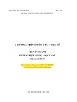 ĐẠI HỌC Y DƯỢC THÀNH PHỐ HỒ CHÍ MINH CHƯƠNG TRÌNH ĐÀO TẠO THẠC SĨ CHUYÊN NGÀNH KIỂM NGHIỆM THUỐC – ĐỘC CHẤT