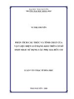 Phân tích cấu trúc và tính chất của vật liệu điện li ở dạng keo trên cơ sở oxit silic sử dụng các phụ gia hữu cơ 