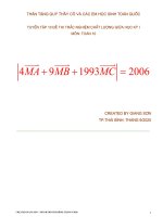 Tuyển tập 10 đề thi trắc nghiệm chất lượng giữa học kỳ 1 môn Toán lớp 10