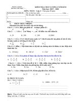 Môn toán lớp 4: Đề thi học kỳ 2 năm 2019 2020 TT 22 đề 3 