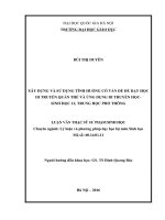 Xây dựng và sử dụng tình huống có vấn đề để dạy học di truyền quần thể và ứng dụng di truyền học   sinh học 12, trung học phổ thông   