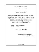 Áp dụng quy trình tính toán mềm hệ mờ, mạng neural và thuật giải di truyền xây dựng mô hình dự đoán tỉ giá hối đoái  luận văn ths  công nghệ thông tin 1 01 10 