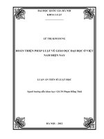 Hoàn thiện pháp luật về giáo dục đại học ở việt nam hiện nay  luận án TS  luật 62 38 01 01 