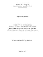 Nghiên cứu đề xuất giải pháp phát huy vai trò của phụ nữ trong việc duy trì bền vững hiệu quả của dự án cấp nước và vệ sinh môi trường xã diễn yên, huyện diễn châu, tỉnh nghệ an  