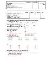 Môn toán lớp 2: Đề thi học kỳ 2 năm 2019 2020 đề 2