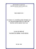 Luận án Tiến sĩ Tài chính – Ngân hàng: Tác động của chi phí đại diện tới hiệu quả các doanh nghiệp niêm yết trên thị trường chứng khoán Việt Nam