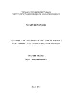 Biến đổi đời sống của cư dân kim thái (huyện vụ bản, tỉnh nam định) từ năm 1995 đến 2010  luận văn ths  khu vực học 60 31 60 