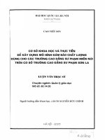 Cơ sở khoa học và thực tiễn để xây dựng mô hình đảm bảo chất lượng dùng cho các trường cao đẳng sư phạm miền núi trên cơ sở trường cao đẳng sư phạm sơn la   