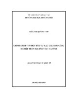 Chính sách thu hút đầu tư vào các khu công nghiệp trên địa bàn tỉnh Hà Tĩnh