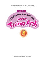 Dap an   de kiem tra tham khao mon tieng anh   lop 4