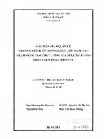Các biện pháp quản lý chương trình bồi dưỡng giáo viên mầm non nhằm nâng cao chất lượng trong giai đoạn hiện nay 