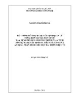 Hệ thống hỗ trợ ra quyết định quản lý tổng hợp tài nguyên nước   xây dựng môđun chương trình phân tích hỗ trợ ra quyết định đa tiêu chí topsis và áp dụng phân tích cho một bài toán thực tế  
