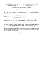 Đề thi chọn học  sinh giỏi Toán lớp 10 năm học 2020-2021 – Trường THPT Chuyên KHTN